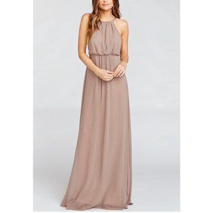 NWT Amanda Maxi Bridesmaid Dress - Dune Chiffon